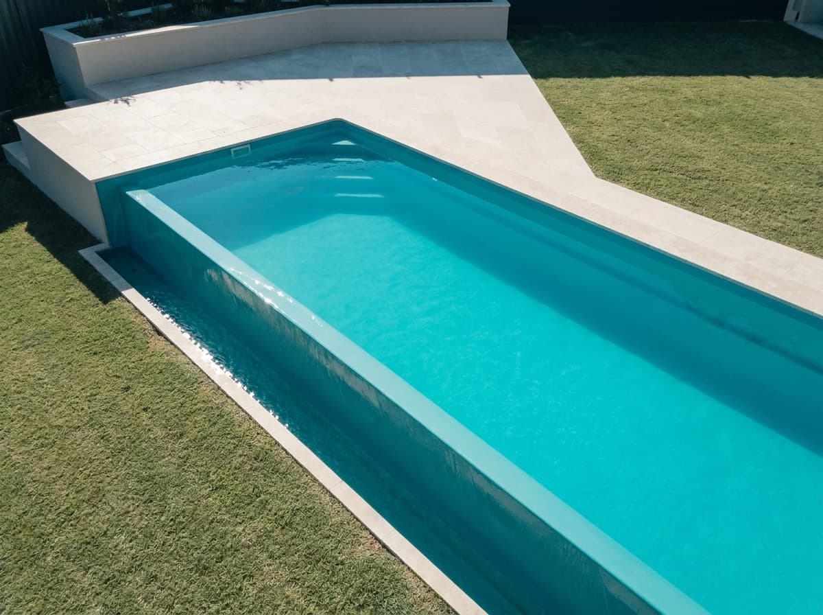 GFK-Pool Sublime von Alliance Piscines — Infinity · Überlauf, 10,00 × 3,80 m